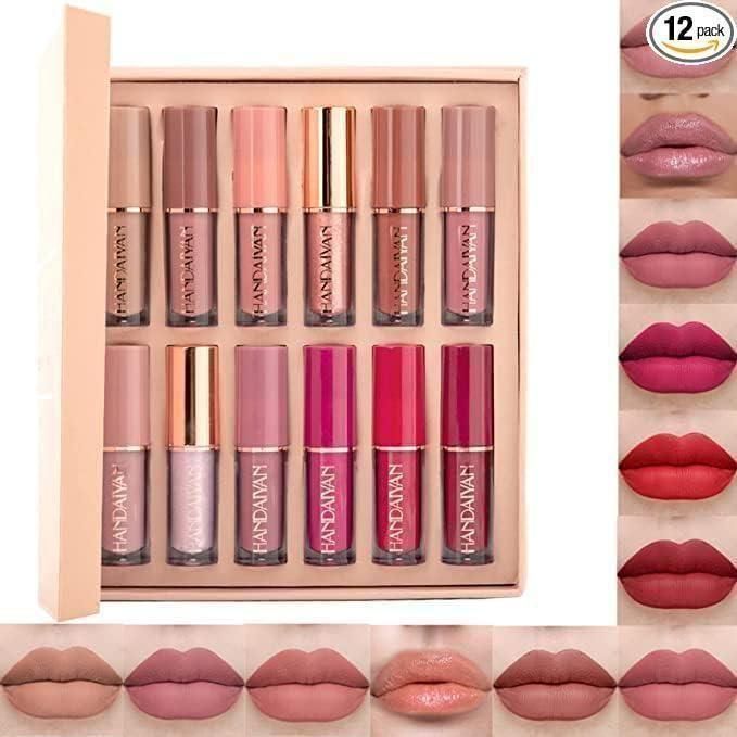 Velvet Matte Liquid Lipstick Set (Pack of 12) | Long-Lasting, Smudge-Proof & Waterproof Shades