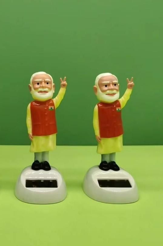 Modi Ji Solar-Powered Waving Idol (Set of 2) | Premium Dashboard & Car Decor Gift Item. cash on delivery