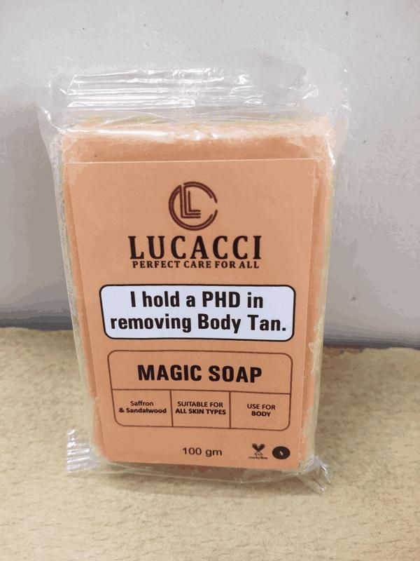 Lucacci Soaps Sandalwood & Saffron Magic Soaps For Bath (100 Gms Pack) | Paraben Free | Chandan & Kesar Bath Soap | Handmade Soaps For Glowing | Skin Brightening Soap For Men & Women. FREE CASH ON DELIVERY